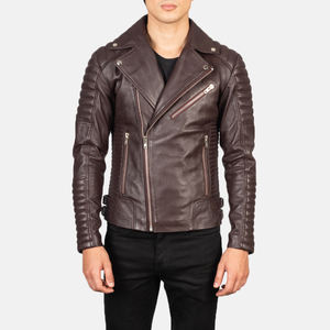 <b>Men's</b> <b>Black</b> Leather Biker <b>Jacket</b> With High Quality Material - Wholesale Price Genuine Leather <b>Jacket</b> - Product Image 3