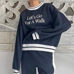 Sudadera de lana de algodón 100% de alta calidad a la moda, Sudadera de cuello simulado de gran tamaño de algodón pesado para mujer - Product Image 6