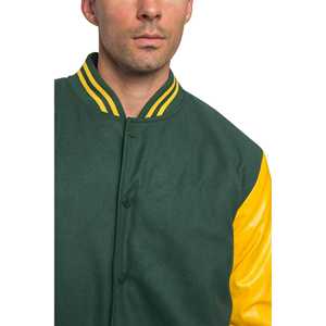 Nueva chaqueta de moda al por mayor cuello acanalado con puños chaqueta Varsity para hombre chaqueta de bombardero de béisbol universitario Letterman - Product Image 4