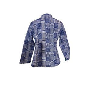 Chaqueta cruzada vintage azul a rayas - Product Image 2