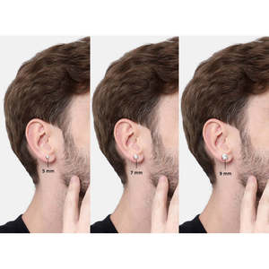 Pendientes de Aro Redondos de Plata de Ley 925 CLARA con Diamante, Pendientes de Aro Modernos en Oro Rosa para Hombre, Regalo para Hombres y Niños - Product Image 4