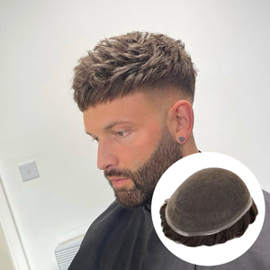 Tupé <span class=keywords><strong>de</strong></span> Cabello Humano al por Mayor <span class=keywords><strong>para</strong></span> <span class=keywords><strong>Hombres</strong></span> # 1A # 1B # 2 # Sistema <span class=keywords><strong>de</strong></span> Reemplazo Capilar con Base <span class=keywords><strong>de</strong></span> Encaje Completo, Transpirable, con Línea <span class=keywords><strong>de</strong></span> Cabello Gradual en 3 Tonos Marrón Rubio - Product Image 1