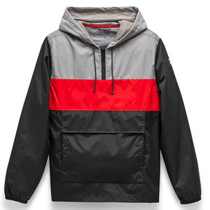 Blouson parachute à enduction légère et fine pour homme Design universitaire pliable Quatre Zip High Street Style coupe-vent et imperméable - Product Image 1