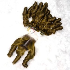 ชุดผมต่อผมมนุษย์สีไฮไลต์แบบบางสำหรับเด็กชุด2025ปิด - Product Image 1