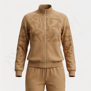 Conjuntos Deportivos de Felpa de Algodón Puro para Mujer, Elegantes, con Etiqueta de Logotipo Personalizable, de Alta Calidad, Suaves y Cálidos para Gimnasio - Product Image 1