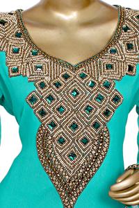 Tissu de qualité supérieure col en v Abaya femmes robe musulmane 2023 dubaï pour robe ethnique islamique - Product Image 4