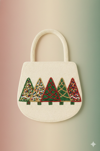 Sac à main de luxe à motif paysager, orné de perles faites à la main, en verre doré et argenté métallisé, sac à main sophistiqué pour les fêtes, les galas et les soirées, lavage à la main - Product Image 3