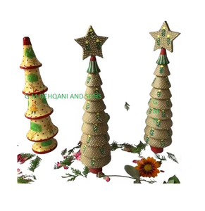 Handcrafted Kashmir Christmas <b>Tree</b> <b>Stand</b> Accessories In Vibrant Paper Mache Style With Timeless Appeal - Product Image 2