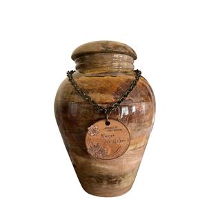 Stunning Mango <b>Wood</b> <b>Urn</b> <b>for</b> Human <b>Ashes</b> Full Size Cremates with Engraving <b>Urn</b> Name Tag - Product Image 1