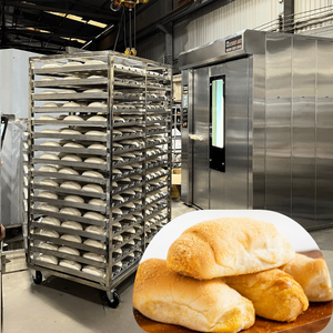Four rotatif à 32 plateaux de qualité supérieure avec chariot Four à pain à gaz 1600X2300X2500Mm Garantie 1 an Fours électriques fabriqués au Vietnam - Product Image 1