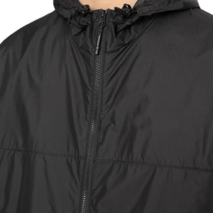 Vêtements d'extérieur avec logo personnalisé Coupe-vent imperméable en nylon noir pour hommes - Product Image 4