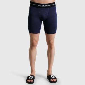 Calzoncillos bóxer de compresión para hombre GA, color azul marino, corte ajustado, tiro medio, tejido de punto con elastano, logotipo en la cintura - Product Image 5
