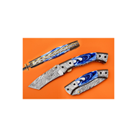 Couteau de chasse artisanal 2025 avec lame en cuivre et acier Damas japonais 1095/15N20 à 256 couches, pointe tombante 58HRC, 8 pouces, garantie 3 ans, OEM