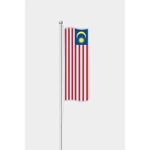 Drapeau vertical malaisien pour usage extérieur avec impression numérique et mât en aluminium - Product Image 1