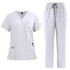 Uniforme d'infirmière à manches courtes coupe ajustée personnalisé Scrubs d'hôpital Joggers Suit Spa Wear en Spandex extensible Scrubs Medic personnalisés Top - Product Image 3