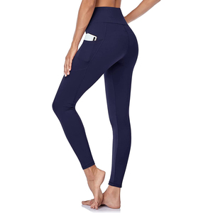 Leggings deportivos de cintura alta con logotipo personalizado para mujer - Product Image 1