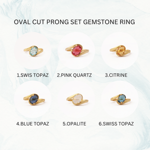 ชุบทองคลาสสิกสำหรับแหวนพลอยบุษราคัมสีฟ้าเครื่องประดับการตั้งค่าการหมั้นสำหรับผู้หญิงครบรอบหรือของขวัญแต่งงาน - Product Image 5