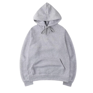 Light <b>Grey</b> Pullover Hoodie Cotton Fleece Plain Blank Hooded <b>Sweatshirt</b> Unisex Winter Wear Casual Kangaroo Pocket Wholesale - Product Image 1