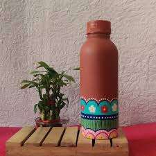 Wholesale Eco-Friendly Handmade Clay Terracotta <b>Water</b> <b>Bottle</b> <b>with</b> Lid for Keeping <b>Water</b> Cool Over Long <b>Time</b> From India - Product Image 2