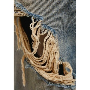 Service OEM, jeans streetwear pour hommes grande taille, de haute qualité, logo personnalisé, très vendus, coupe droite vintage avec rivets et cristaux, effet délavé - Product Image 6