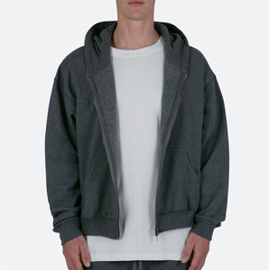 Design de logo personnalisé Sweat à capuche zippé pour hommes 100% coton Sweats à capuche pour hommes en éponge française de haute qualité avec fermeture éclair vierge - Product Image 1