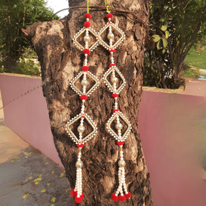Fleurs artificielles de luxe tendance avec perles Gota carrées, magnifiques suspensions Moti Mala pour la maison et les mariages - Product Image 6