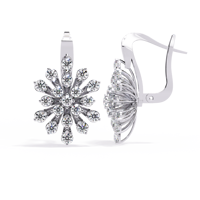 Boucles d'oreilles à fermoir Starburst Triple Diamant Taillé en laboratoire Or massif 14K CVD/HPHT Perçées au laser Classiques pour femme Certifiées IGI