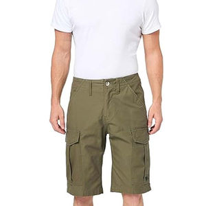 Shorts en coton respirant pour hommes, vêtements de travail décontractés avec poches grande taille, shorts à motif uni - Product Image 1