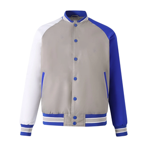 Veste bomber grise Zeta Phi Beta, bleu royal, blanc, streetwear grec, broderie personnalisée sur le devant, veste universitaire imperméable de qualité supérieure - Product Image 1