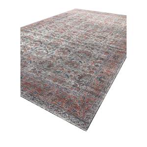 Alfombras de Lana Anudadas a Mano Viscaya en Rojo y Naranja con Diseños Abstractos y Rectangulares para el Hogar, Pasillo y Habitación - Alfombras 3D para Adolescentes - Product Image 2