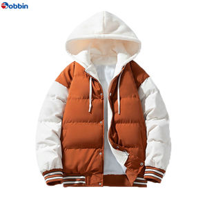 แจ็คเก็ตบอมเบอร์ผ้าโพลีเอสเตอร์คุณภาพสูงสำหรับผู้ชาย แบบยูนิเซ็กซ์ ปรับแต่งได้ ระดับไฮเอนด์ สไตล์วาร์ซิตี้เบสบอล ปักตัวอักษรแบบเลตเตอร์แมน - Product Image 2