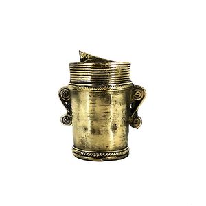 Soporte para bolígrafos de latón macizo de 3.5 pulgadas hecho a mano, diseño Hombre Sonriente, organizador de escritorio con soporte para bolígrafos/tarjetas/billetes - Product Image 3