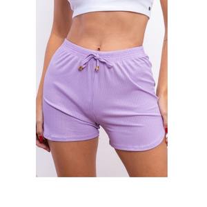 Nueva tendencia, pantalones cortos deportivos de cintura baja para mujer, pretina acanalada ancha sin costuras, tela sólida personalizada de BD - Product Image 6