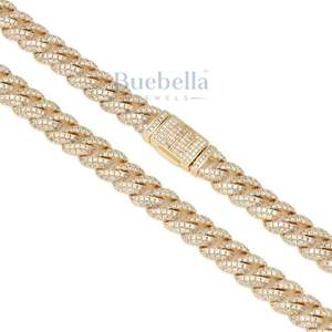 JOYAS BUEBELLA 14K Chapado en oro 925 Plata de ley 10mm Iced Out Hip Hop Miami Cadena de eslabones cubanos Joyería de moissanita para mujer - Product Image 4