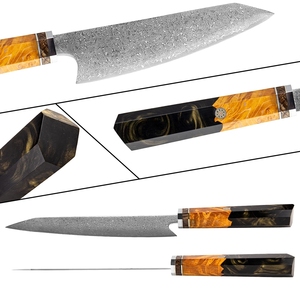 Venta al por mayor pedidos a granel personalizados OEM ODM servicio profesional cuchillo de cocina japonés Damasco acero cuchillo mango de madera cuchillo de Chef - Product Image 4