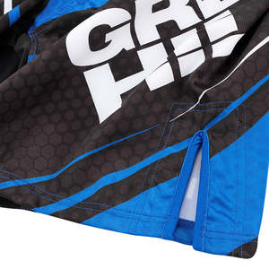 Pantalones Cortos de MMA Azules Aprobados por IMMAF Green Hill, Talla Personalizable, Ropa de Artes Marciales para Niños, Diseño Personalizado, Pantalones Cortos de Muay Thai - Product Image 3