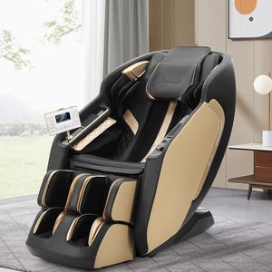 Fauteuil de massage complet, zéro gravité, double rail, massage Shiatsu, inclinable, chauffage du dos et des mollets, avec support pour téléphone, bascule - Product Image 1