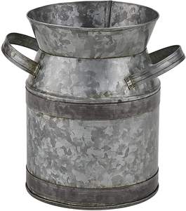 Lata de leche de hierro con logotipo orgánico cuadrado Blanco Rustiq Acabado Diseño hecho a mano Hierro Metal Leche Puede usar en granja lechera para la venta - Product Image 3