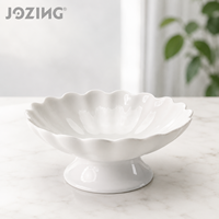 Bol à fruits sur piédestal en porcelaine blanche JOZING, écologique, 5,9 pouces, stock en liquidation, prix imbattable en gros, directement de l'usine