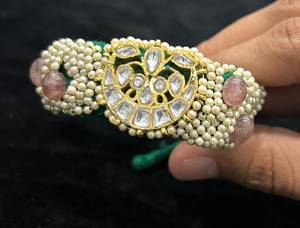 Women's TISHYA DIAMOND Gold Plated Crystal <b>Wrap</b> Bracelet with Flower Design Ethnic <b>Wedding</b> Jewelry - Product Image 3
