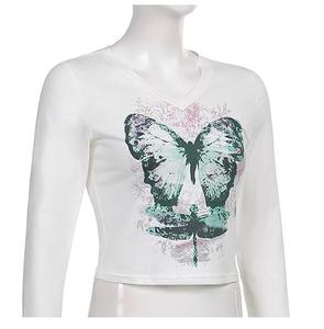 Bangladesh fabricant exportation 100% coton simple Jersey à manches longues décontracté imprimé hiver T-Shirt femmes grande taille écologique - Product Image 3