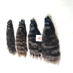 Vente en gros d'extensions de cheveux humains bruts 100% indiens de couleur naturelle pour femmes noires à cuticule alignée Remy Deep Waves pour femmes - Product Image 3