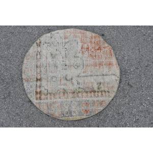 Tapis Turc Classique Blanc Orange Patchwork Design Laine Latex Adolescents Rectangle Couloir Grande Surface Tapis de Chambre Vintage 2.3ft X 2.3ft - Product Image 3