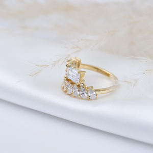 Baguette Zircon Stone Cluster Ring Venta al por mayor Turco 925 Sterling Silver Joyería fina hecha a mano - Product Image 4