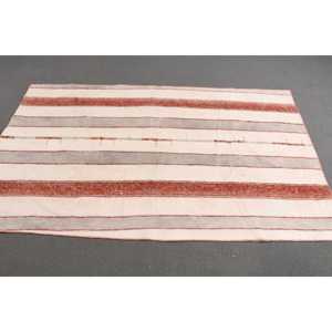 4.1x6.8 ft Turkish Vintage Rug, Area Rug, Kilim <b>Red</b> <b>Wool</b> Rug - Product Image 2