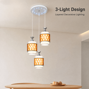 Three <b>Light</b> Modern Iron <b>Chandelier</b> With Adjustable Height E27 Bulbs For Dining Room Kitchen Island Living Room And Cafe - Product Image 2
