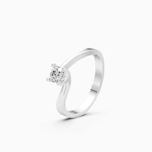 Anillo Ecológico con Diamante Cultivado en Laboratorio, Corte Redondo, Libre de Conflictos, con 0.26 Ct |   En oro amarillo, blanco y rosa de 9 quilates - Product Image 3