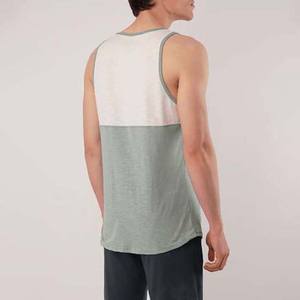 Débardeur de sport décontracté pour homme, personnalisable avec logo, séchage rapide, en coton et polyester respirant, idéal pour l'été, la gym, grandes tailles, color block - Product Image 2