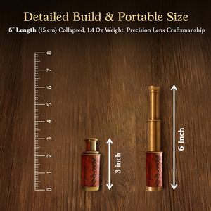 Télescope Pirate en Laiton 6 Pouces |   Jumelles nautiques pliables monoculaires |   Cadeau d'aventure pour les passionnés |   Vaisselle en gros - Product Image 2