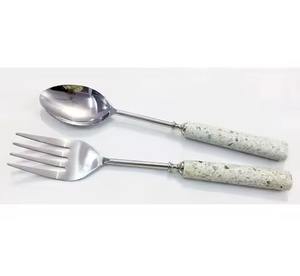 Ensemble de service à salade en acier inoxydable Couverts de restaurant de mariage Outil à salade cuillère et fourchette de service - Product Image 5